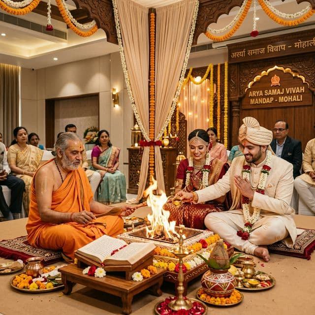Vedic Pandit in Mohali performing Havan